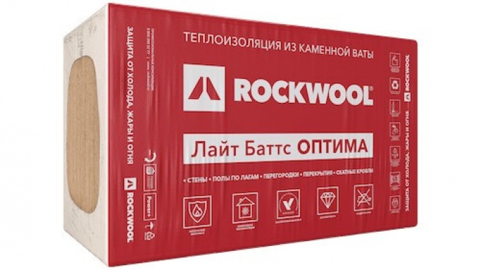 Rockwool Лайт Баттс ОПТИМА 1000х600х50мм 10плит, 6,0м2, 0,3м3, УпАКовка